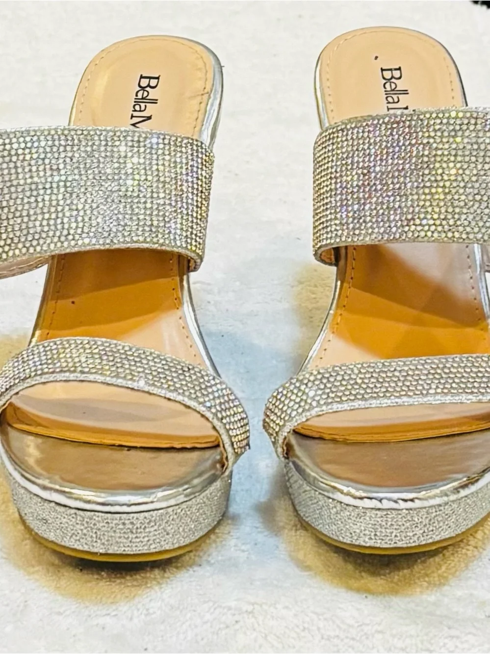 Almost Brand New Bella Marie Wedges- Size 7 - Wedge Height 4.5 Inches - box 11
